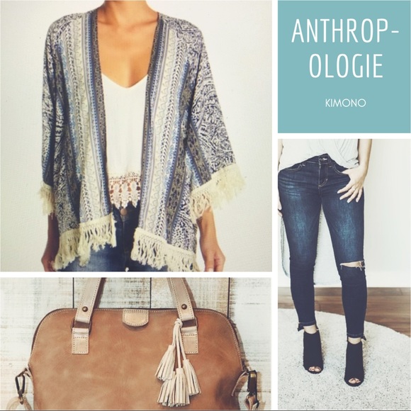 Anthropologie Tops - Anthropologie- Roffe - short printed kimono - boho